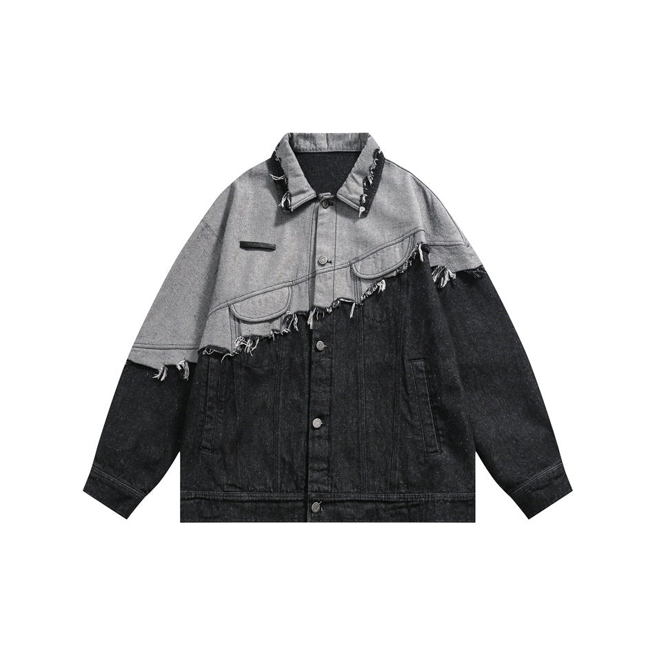 Unisex Jacket Denim Jacket Loose Lapels Denim Coat