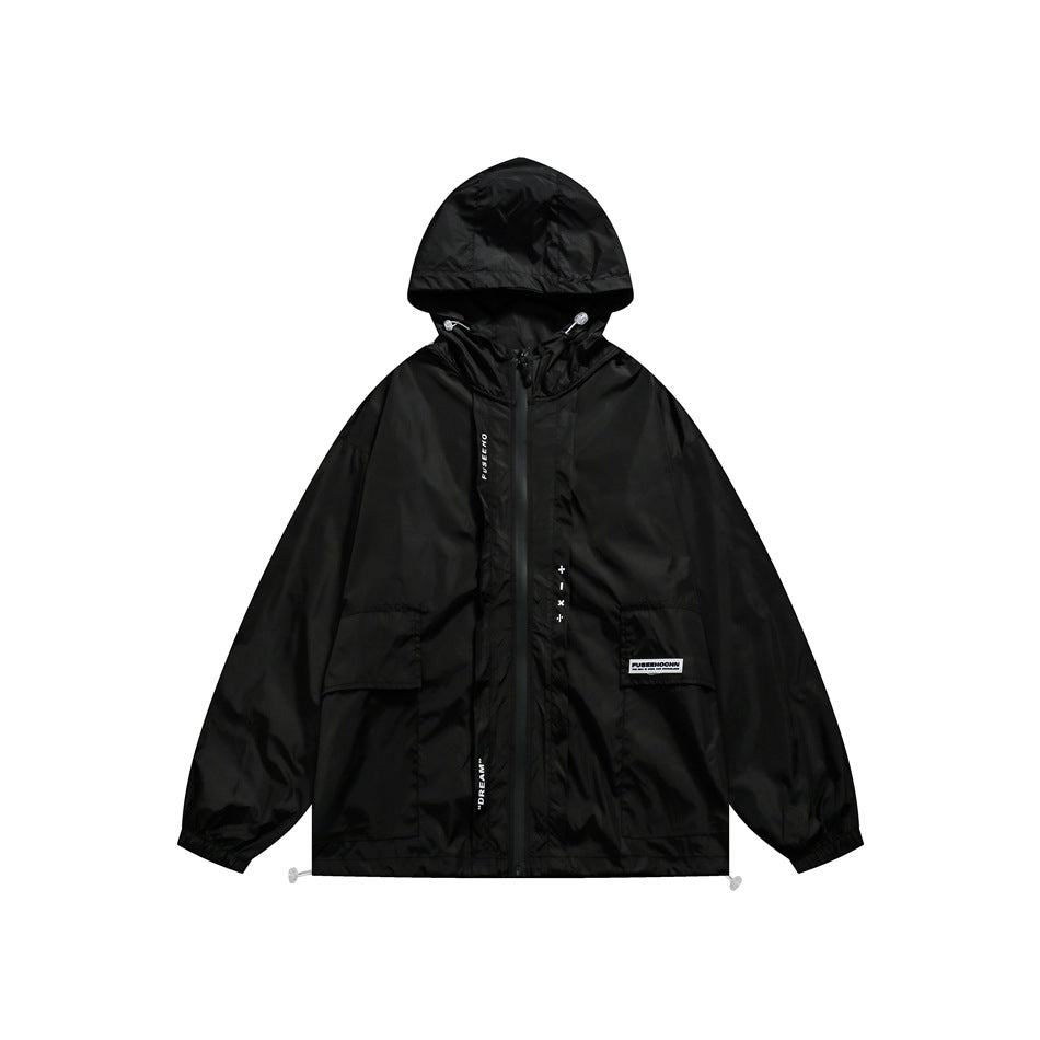 Unisex Jacket Hooded Hooded Jacket Jacket Men and Women Shell Jacket