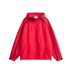 Unisex Jacket Retro Hooded Sports Jacket Men and Women Baggy Casual Jacket Shell Jacket