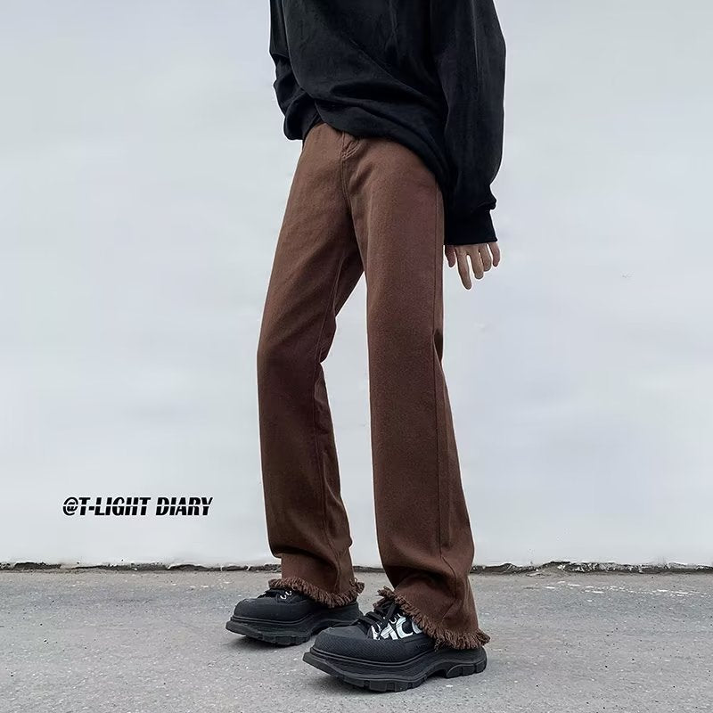 Men Jeans Autumn Skinny Jeans Straight Loose-Fitting Wide-Leg Trousers