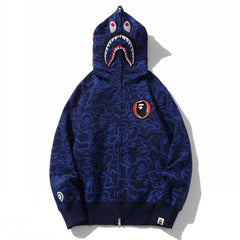 Bathing Ape Hoodie Camouflage Shark Head Zipper