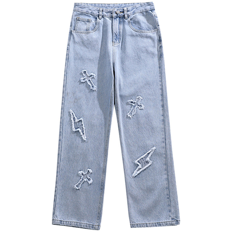 Men Jeans Spring and Autumn Jeans Loose Straight Trousers