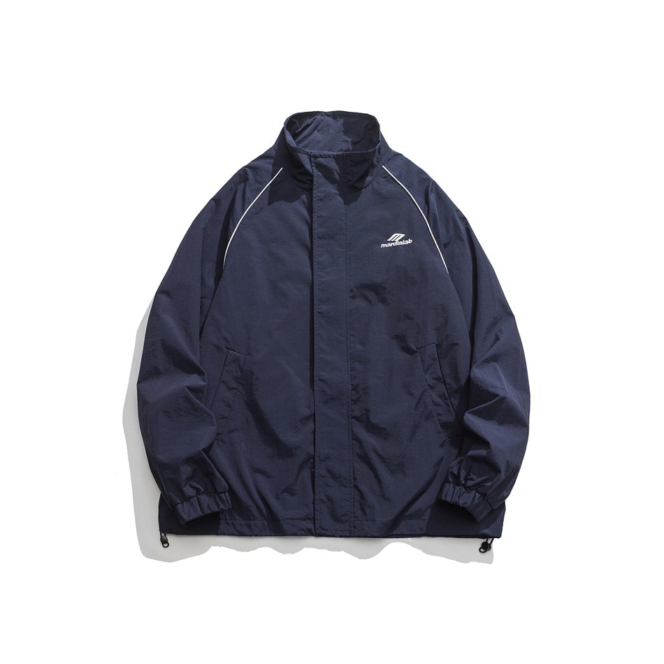 Unisex Jacket Vintage Stand Collar Sports Jacket Spring and Autumn Coat