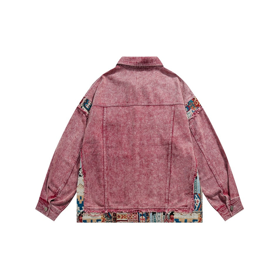 Unisex Jacket Vintage Denim Jacket Loose Lapels Denim Jacket