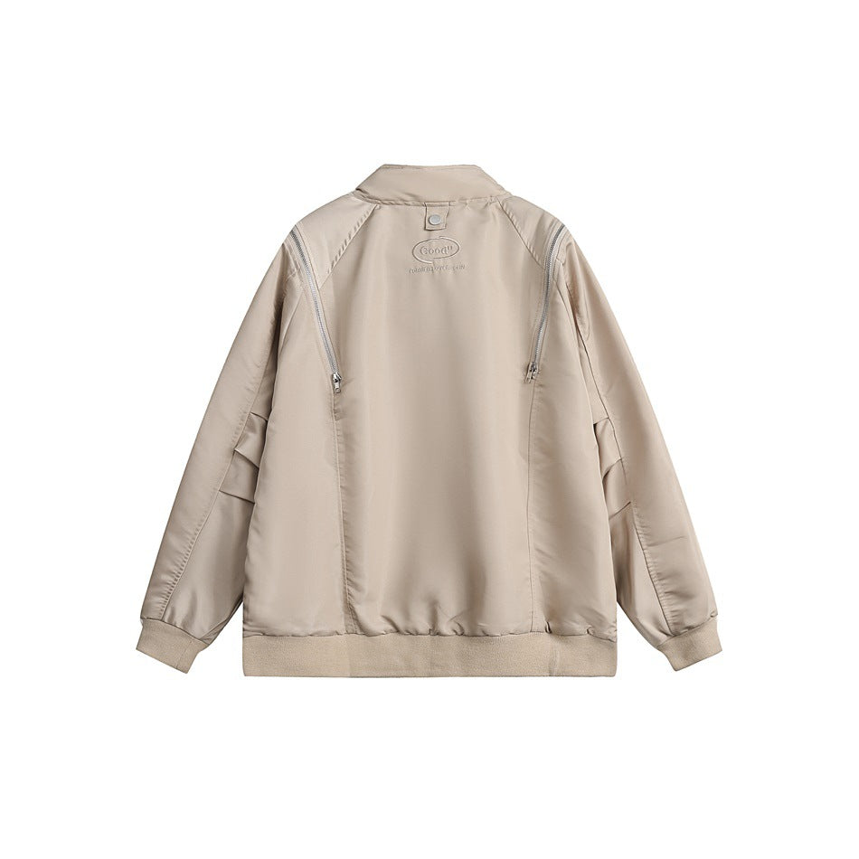 Unisex Jacket Loose Lapel Mechanical Style Jacket Men and Women Same Coat