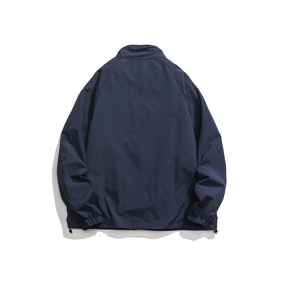 Unisex Jacket Vintage Stand Collar Sports Jacket Spring and Autumn Coat