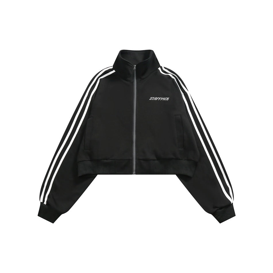 Unisex Jacket Vintage Top Sports Coat Stand Collar Jacket