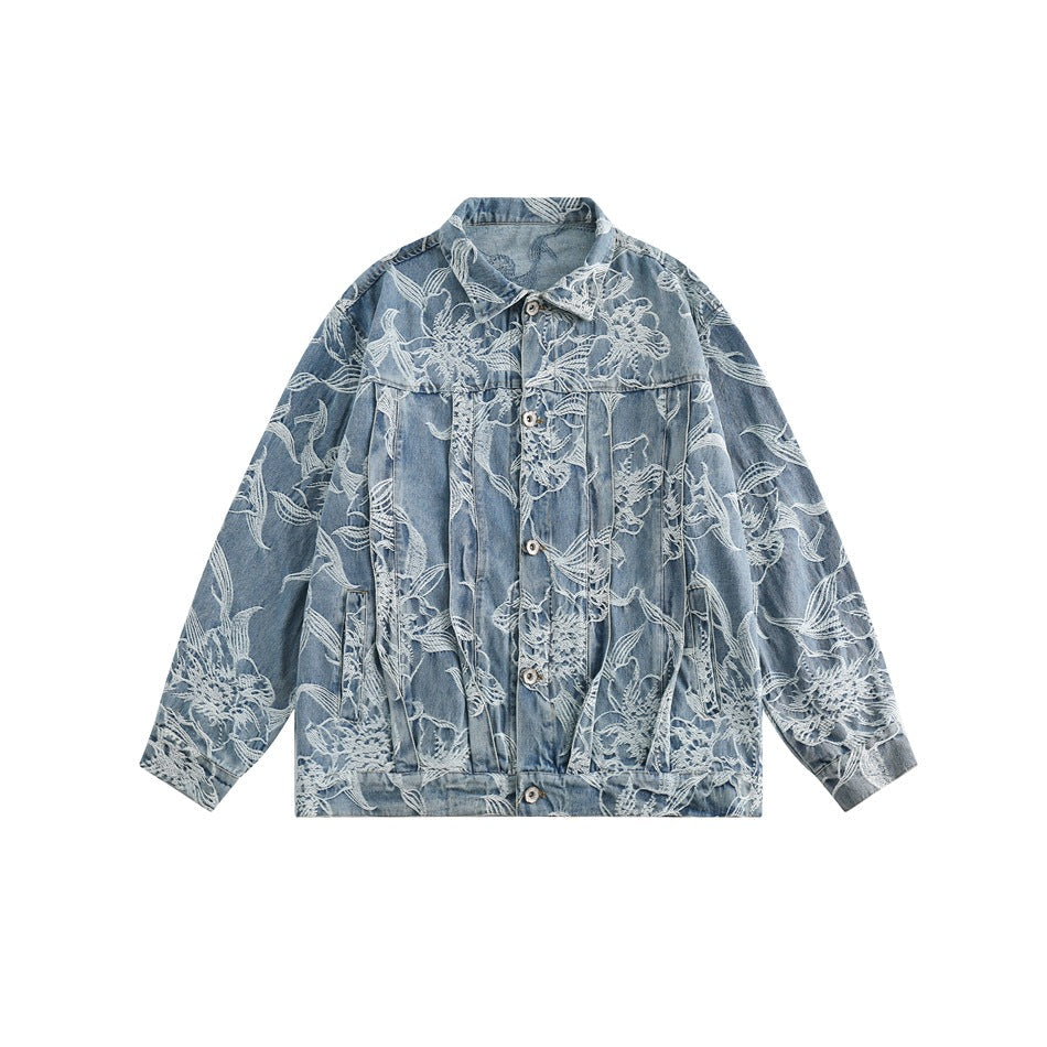 Unisex Jacket Retro Washed Denim Jacket Men's and Women's Denim Jacket