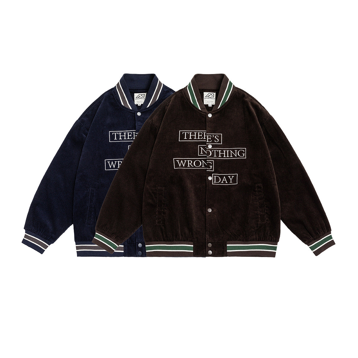 Unisex Jacket Vintage Baseball Uniform Jacket Men's and Women's Loose Embroidered Corduroy Jacket
