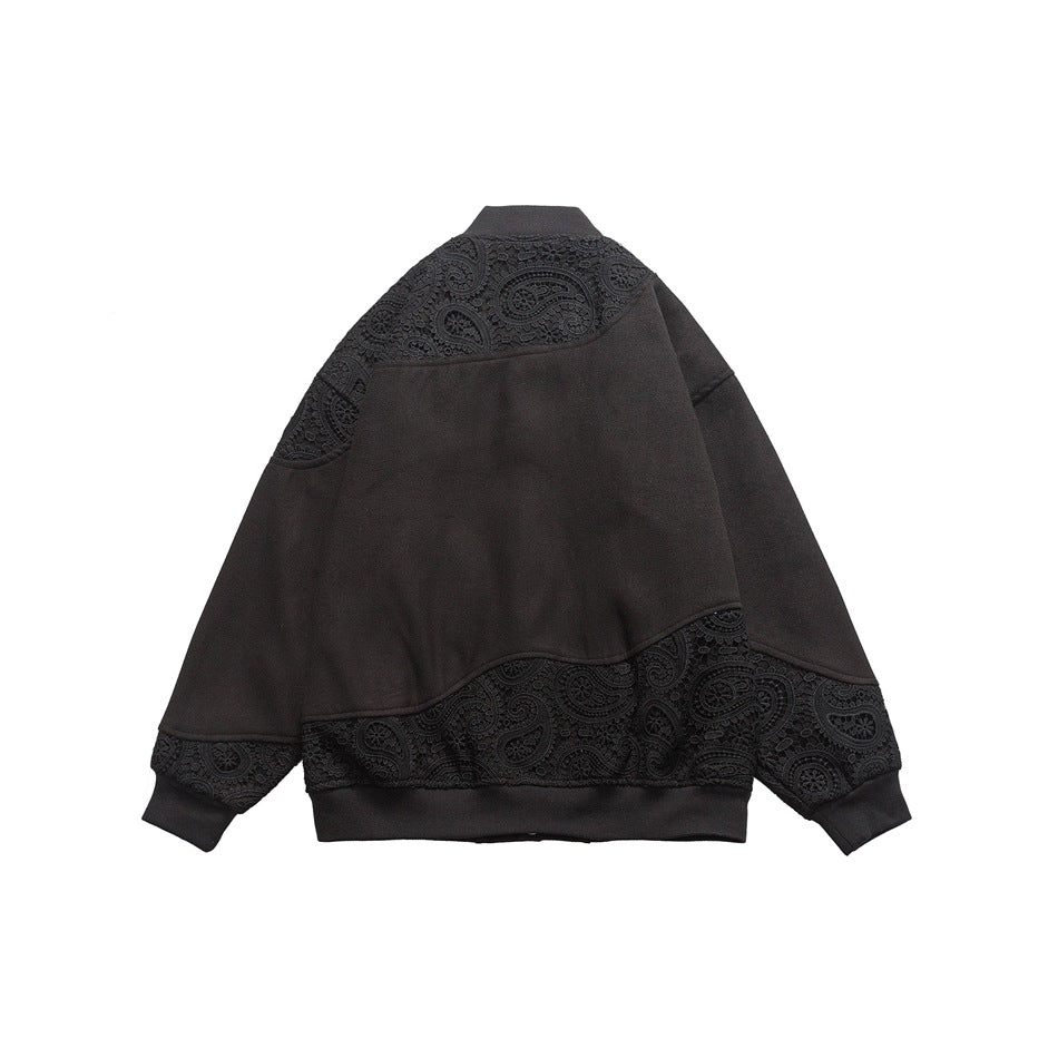 Unisex Jacket Vintage Baseball Jacket Men Baggy Coat