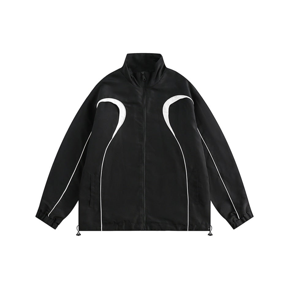Unisex Jacket Retro Hooded Coat Top Leisure Loose Jacket