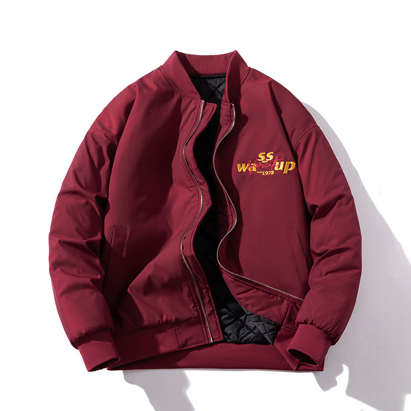 Men Vintage Jackets Autumn and Winter Padded Jacket Embroidered Baseball Suit Padded Suit Flight Suit
