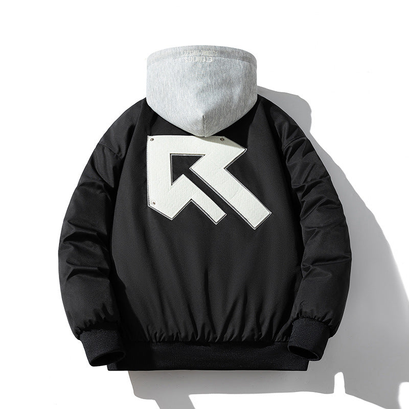 Men's Vintage Jackets Patch Embroidered Jacket Men's Padded Baseball Jacket Cotton Jacket