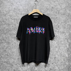 Amiri T Shirt Printed Casual Hip Hop round Neck Short Sleeve T-shirt