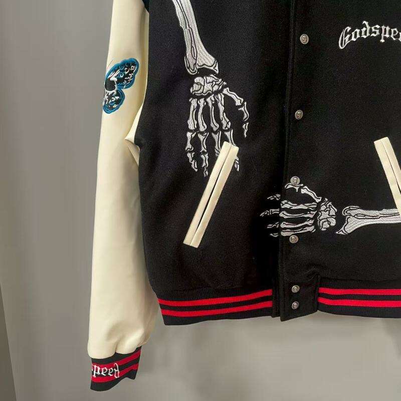 Godspeed Jacket  Baseball Jersey Jacket Embroidered Loose Stand Up Collar