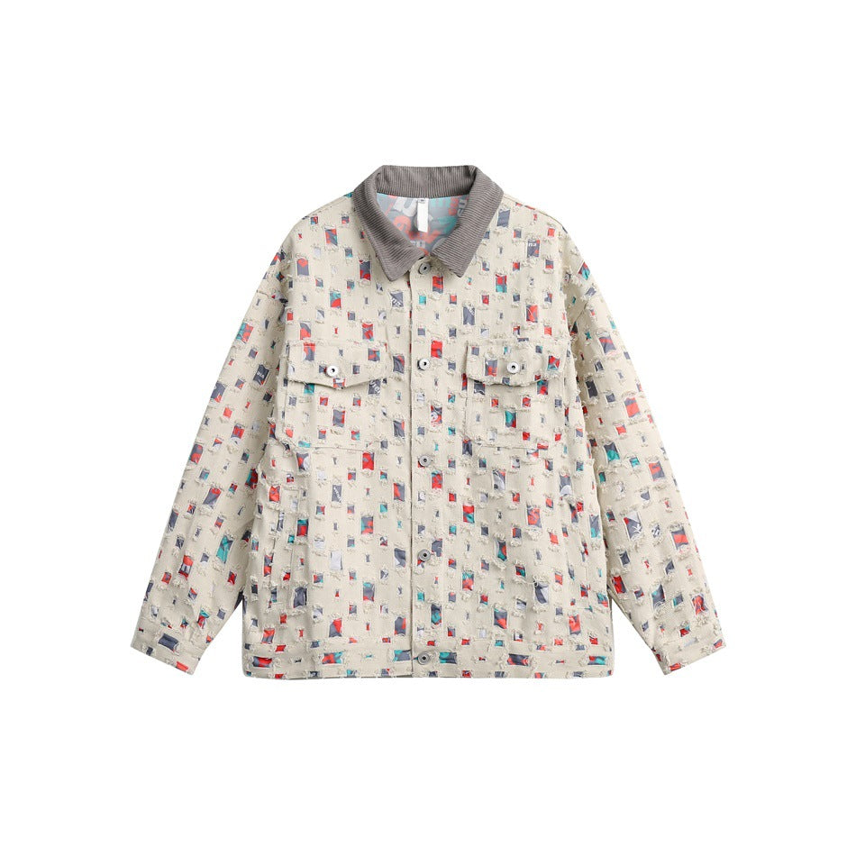 Unisex Jacket Vintage Loose Lapels Jacket for Men and Women Same Coat Spring and Autumn