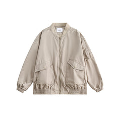 Unisex Jacket Autumn Vintage Jacket Men Loose Baseball Collar Coat
