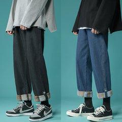 Men Jeans Spring Jeans Leisure Baggy Straight Trousers