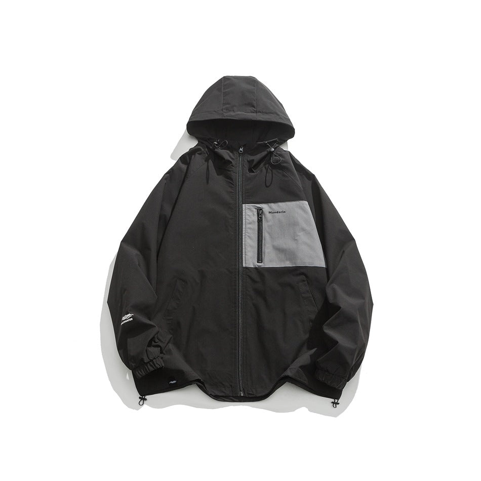 Unisex Jacket Hooded Jacket Loose Mechanical Style Outdoor Jacket Coat