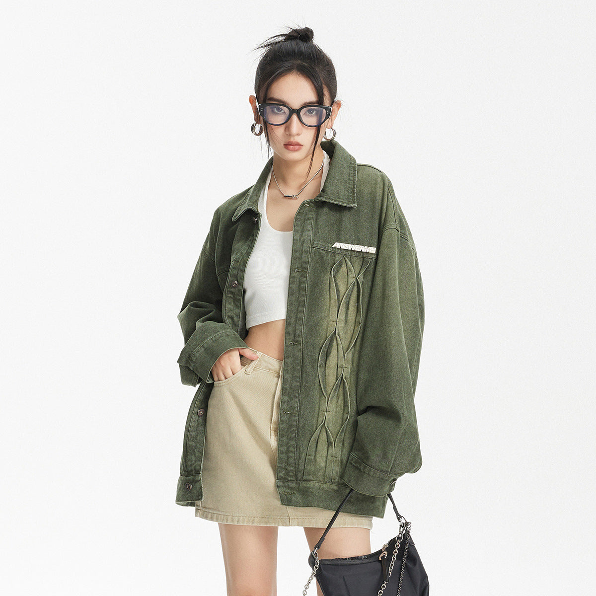 Unisex Jacket Vintage Distressed Washed Denim Jacket Loose Jacket
