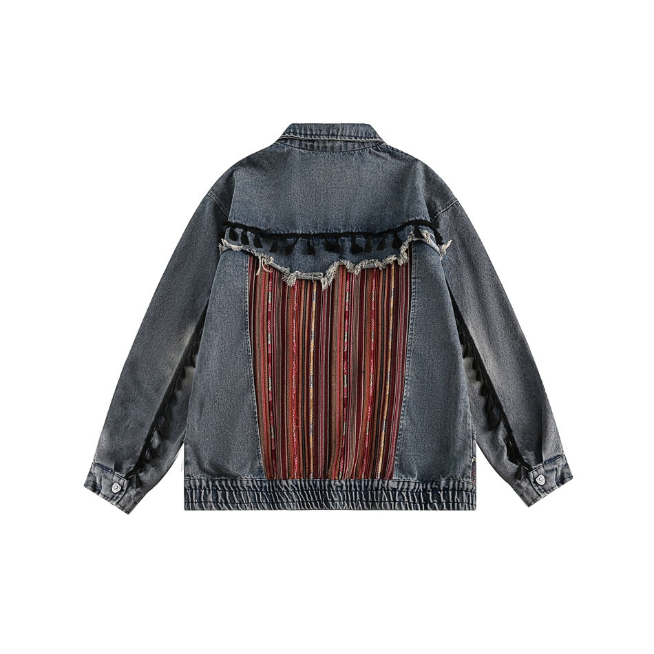 Unisex Jacket Retro Washed Denim Jacket for Men and Women Spring and Autumn Coat