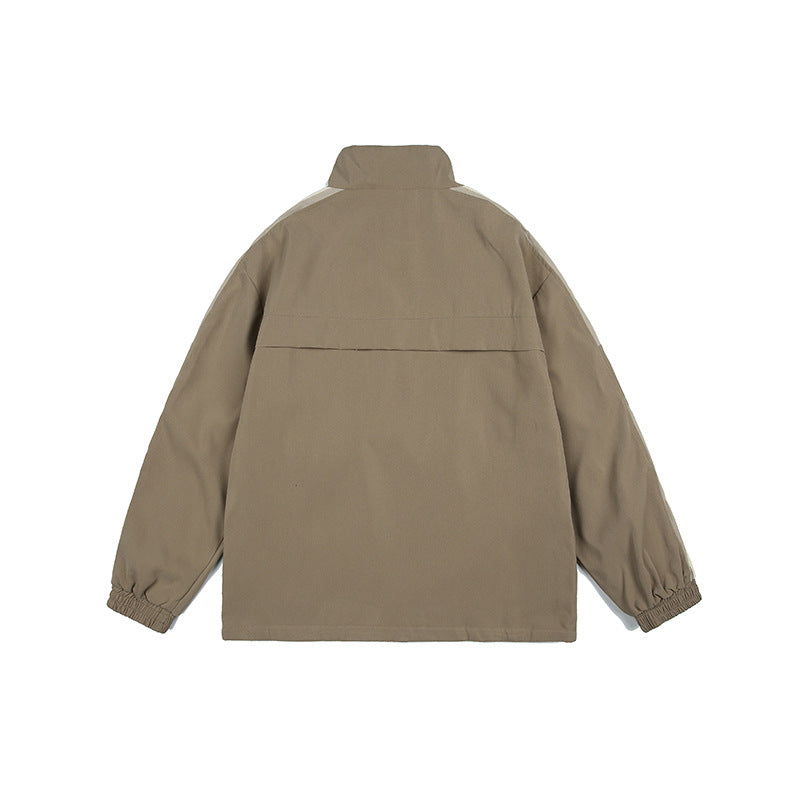 Unisex Jacket Loose Hooded Coat Men's and Women's Stand Collar Jacket