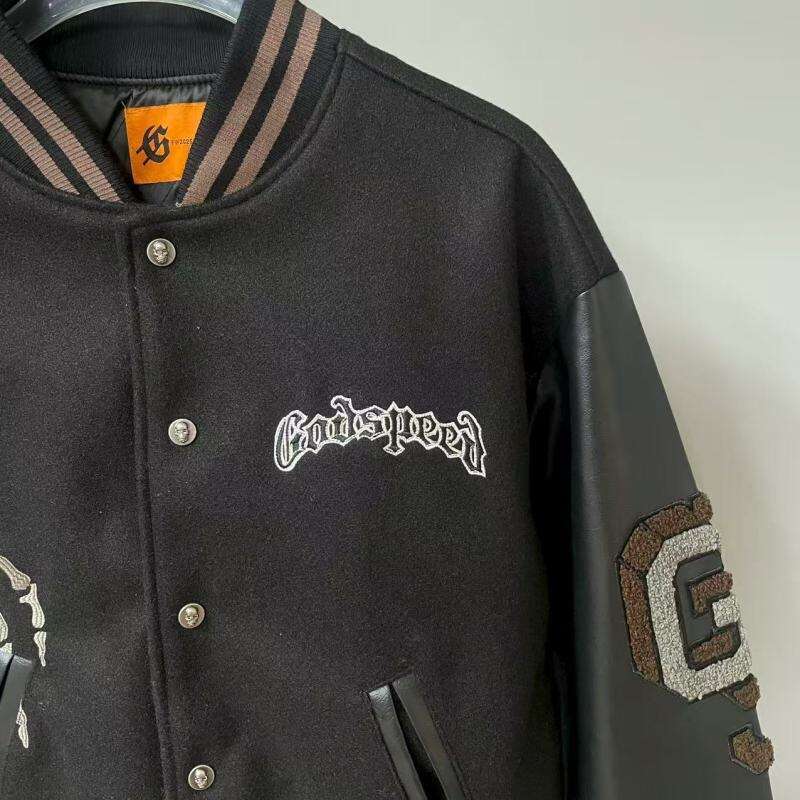 Godspeed Jacket  Baseball Jersey Jacket Embroidered Loose Stand Up Collar