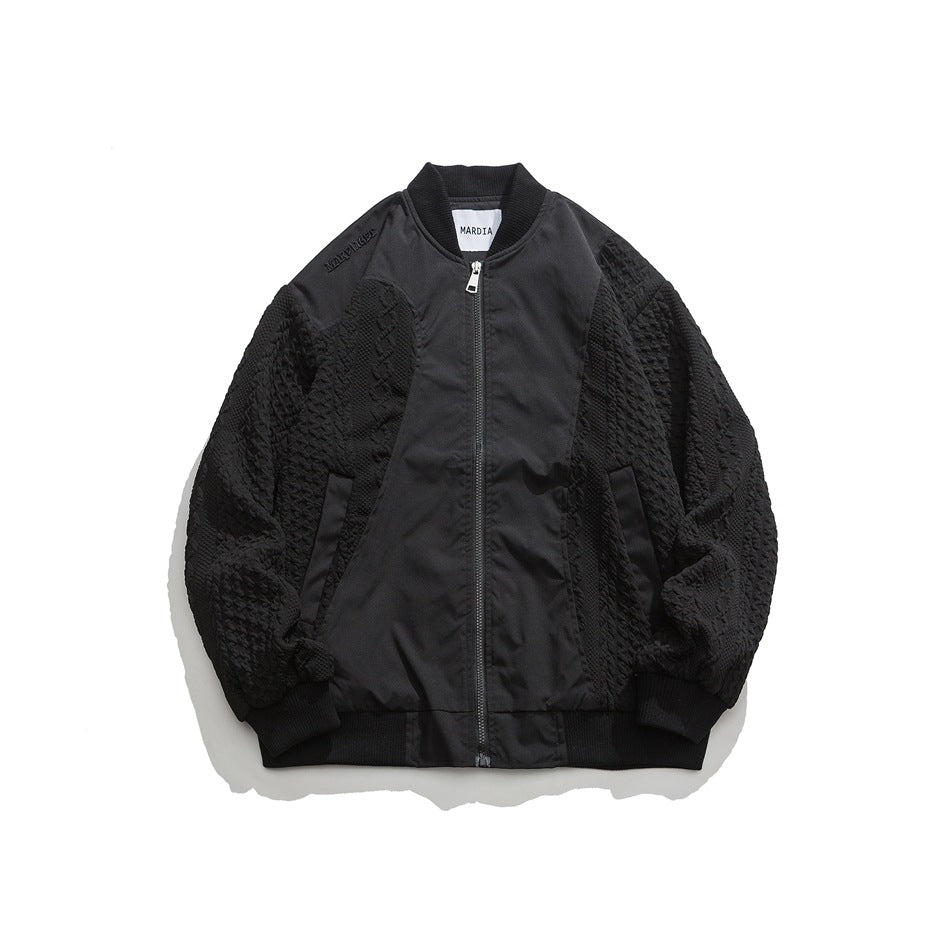 Unisex Jacket Autumn Flight Suit Baseball Uniform Retro Stand Collar Loose
