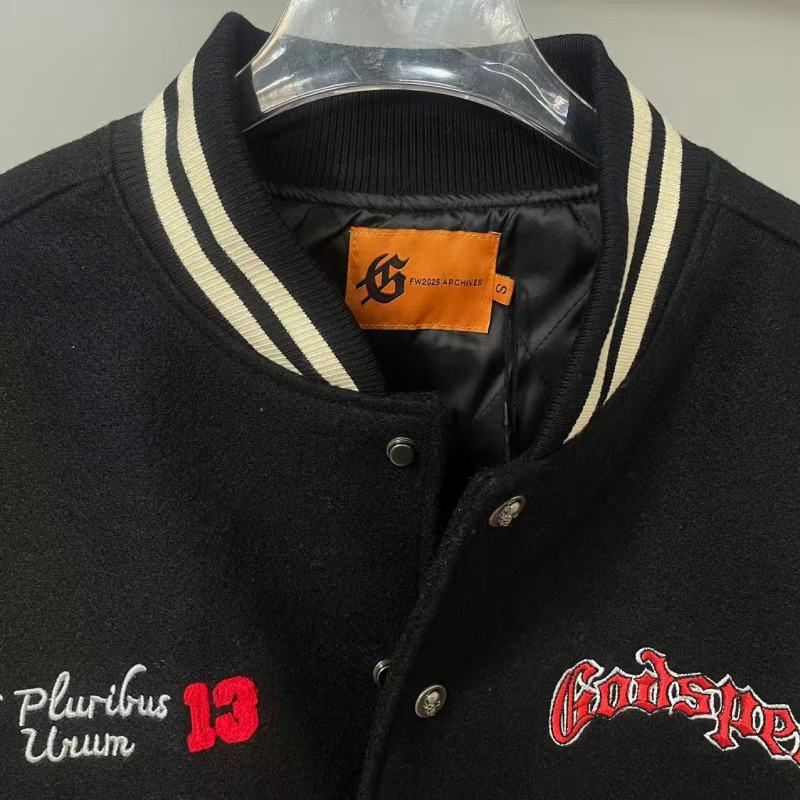 Godspeed Jacket  Baseball Jersey Jacket Embroidered Loose Stand Up Collar