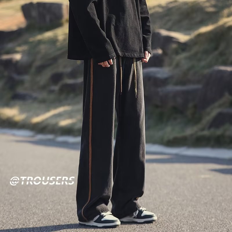 Men Jeans Washed Jeans Men's Summer Retro Oversize Straight-Leg Trousers