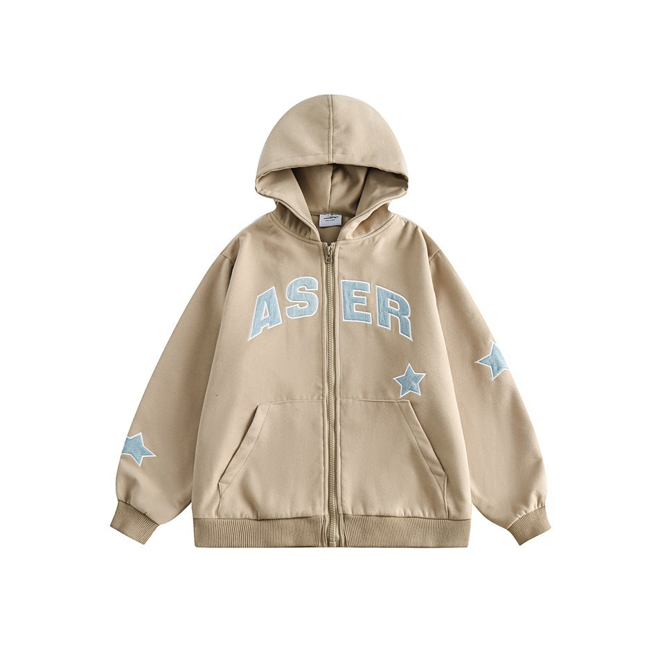 Unisex Jacket Vintage Casual Jacket Men's and Women's Hoodie Spring and Autumn Coat