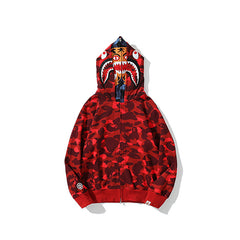 Bathing Ape Hoodie Camouflage Shark Tiger Head Double Hat Sweater