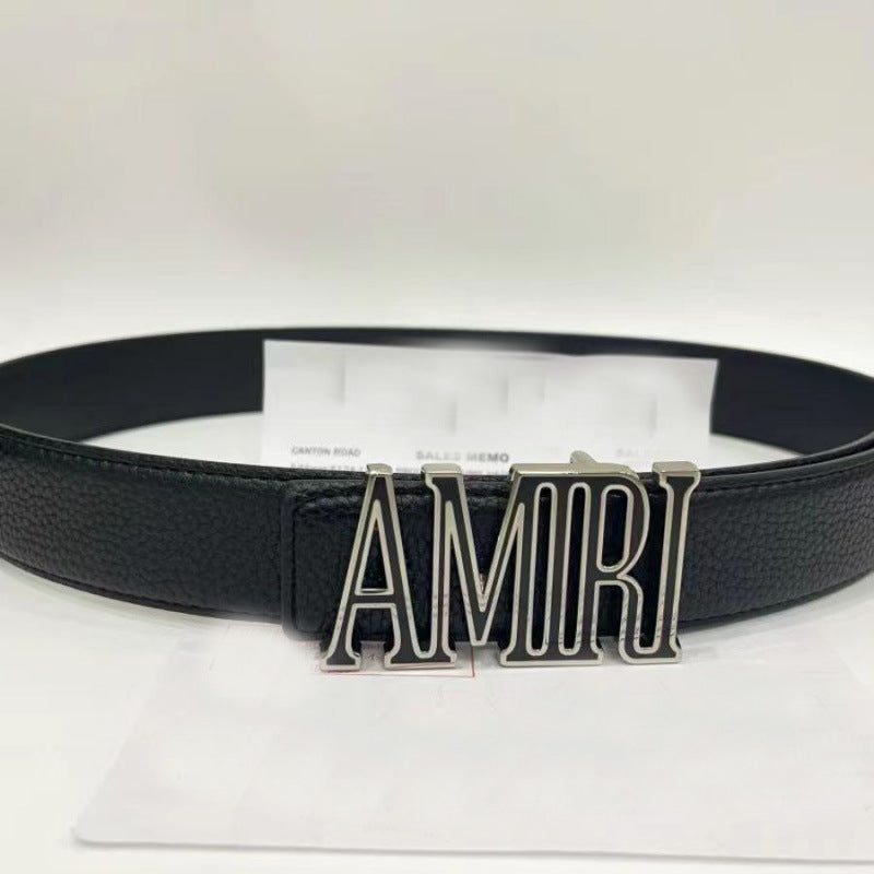 Amiri Belt Men's Belt Lychee Pattern Letter Belt Neutral belt casual with jeans shipped with box