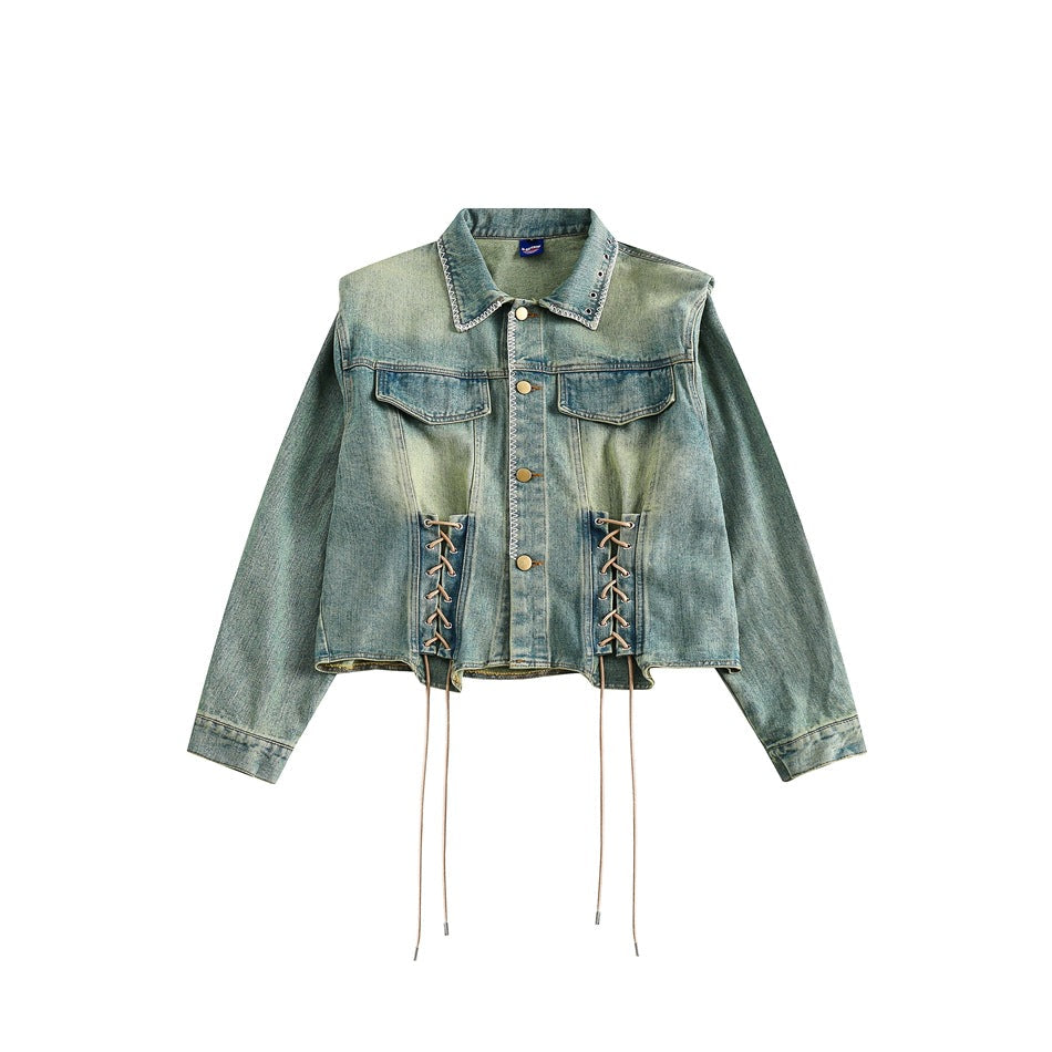 Unisex Jacket Retro Washed Denim Jacket Coat