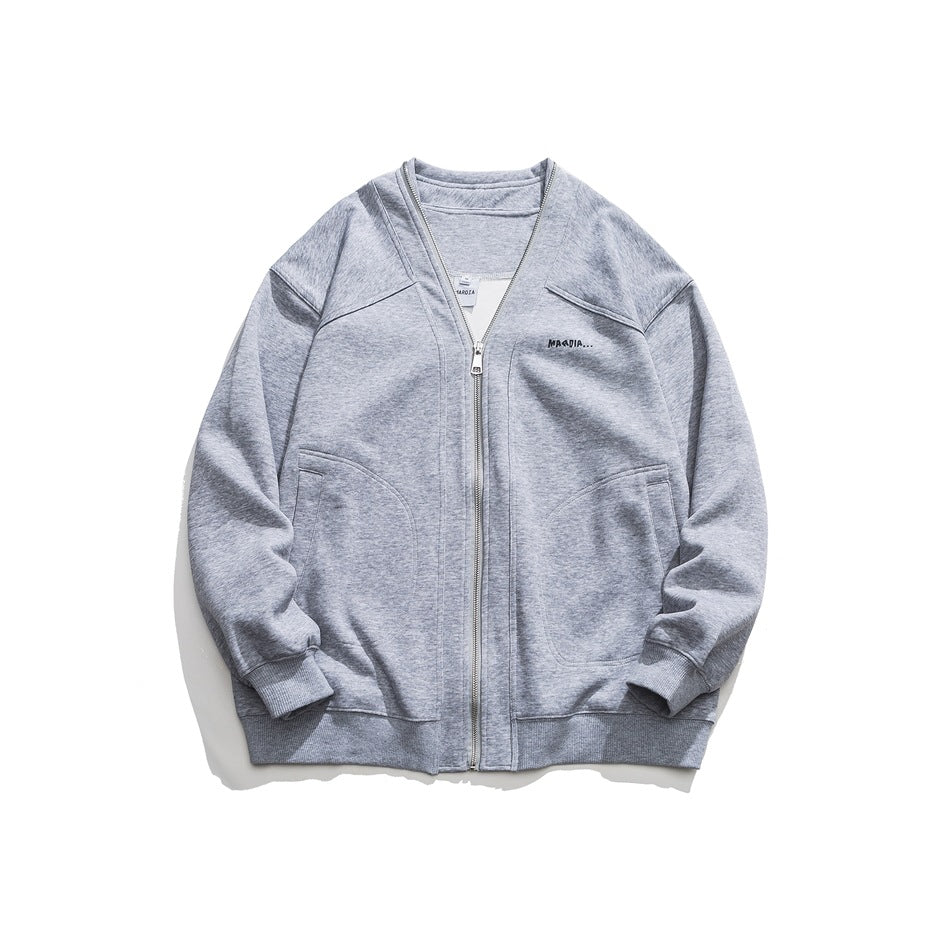 Unisex Jacket Cardigan Sweater Men's and Women's Jacket Boys Spring and Autumn Baggy Coat
