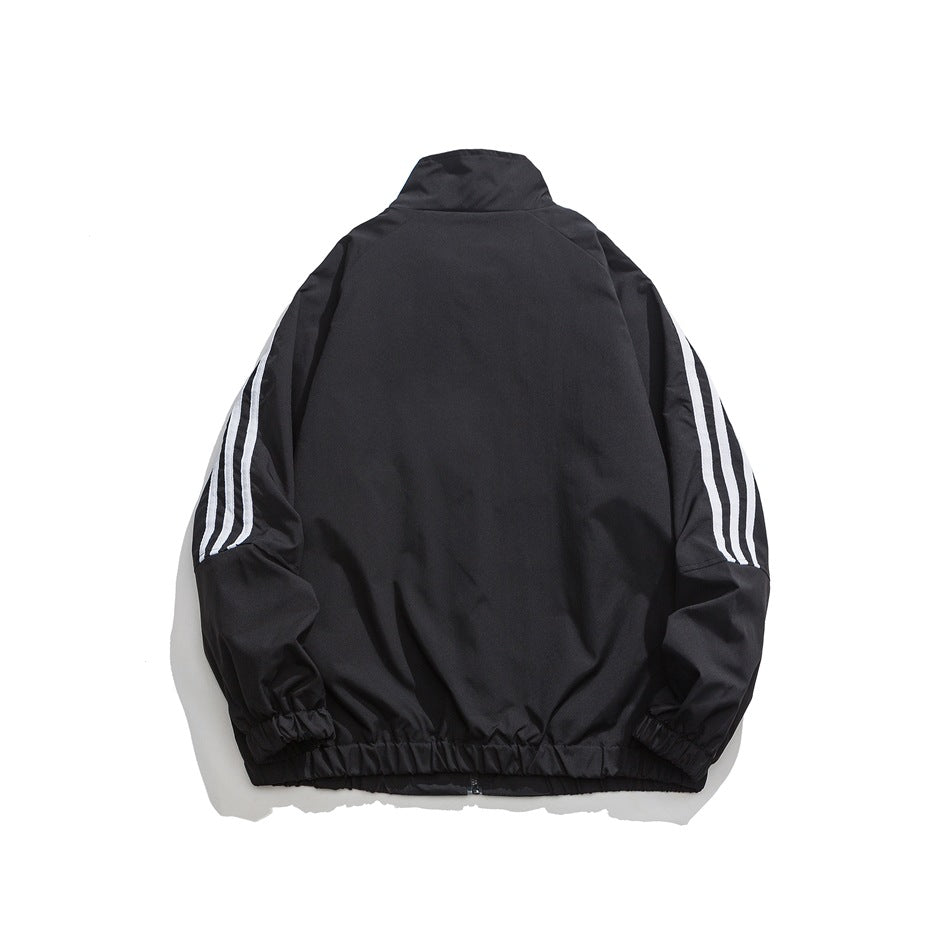 Unisex Jacket Vintage Cardigan Stand Collar Sports Jacket