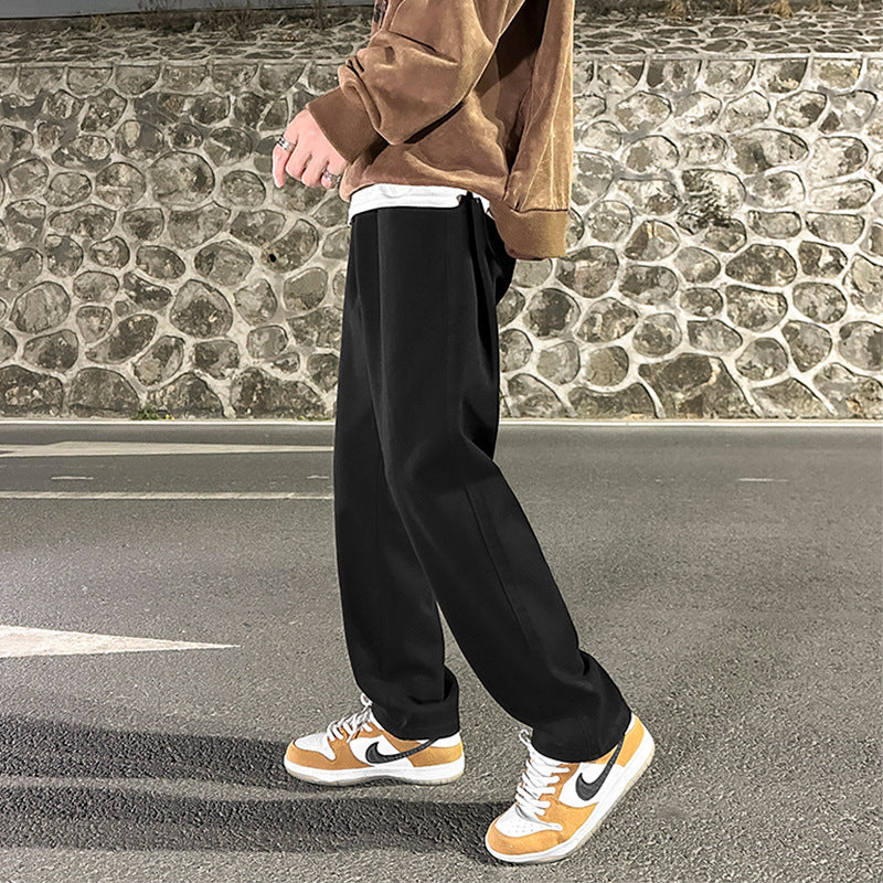 Men Jeans Loose Wide Leg Pants Spring Straight-Leg Trousers Men