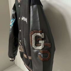 Godspeed Jacket  Baseball Jersey Jacket Embroidered Loose Stand Up Collar