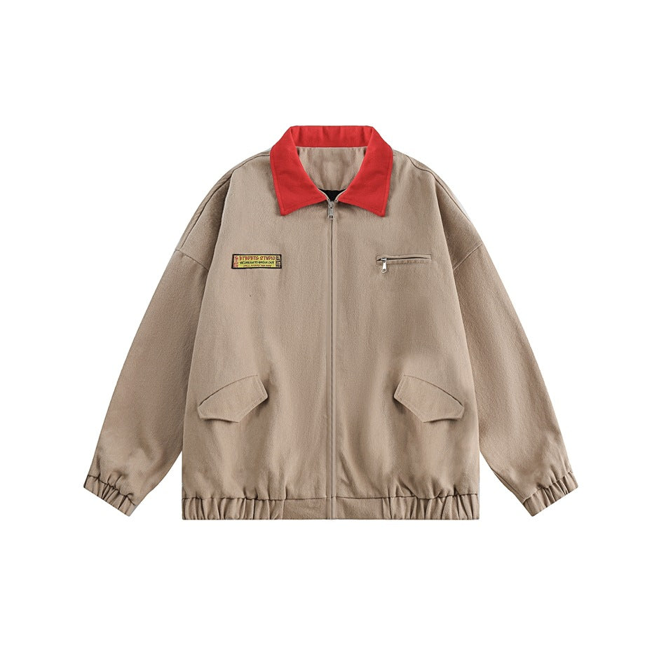 Unisex Jacket Vintage Overalls Jacket Men's and Women's Casual Loose Detroit Jacket