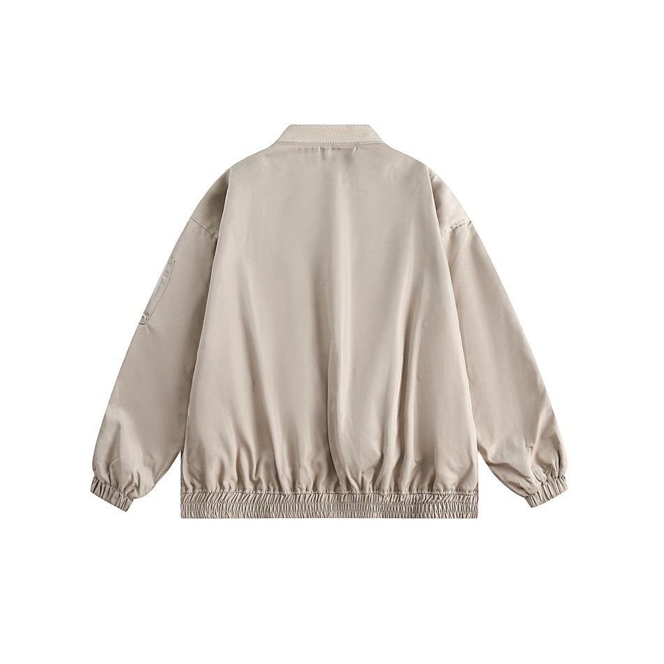 Unisex Jacket Autumn Vintage Jacket Men Loose Baseball Collar Coat