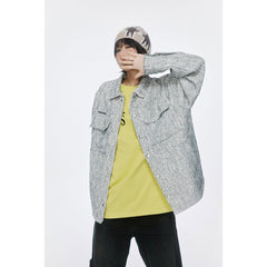 Unisex Jacket Spring and Autumn Vintage Overalls Jacket Loose Lapels Coat