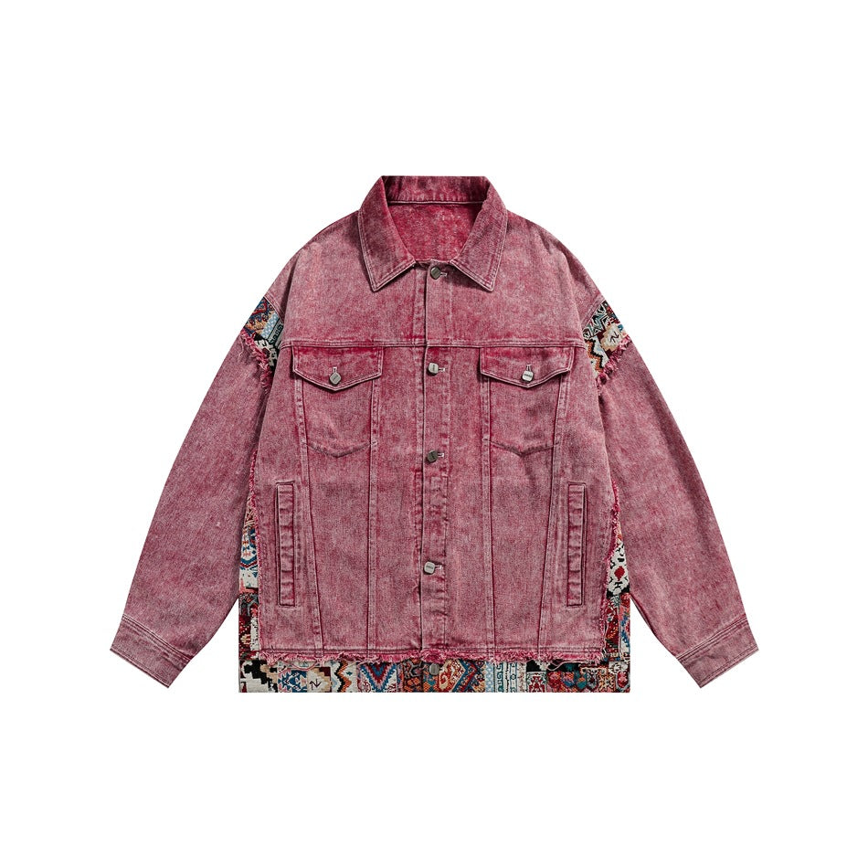 Unisex Jacket Vintage Denim Jacket Loose Lapels Denim Jacket