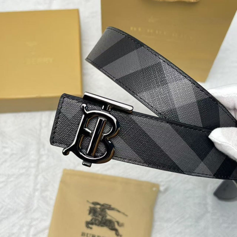 Mens Fashion Belt Premium Sense Personality Plaid