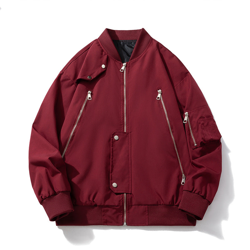 Mens Vintage Jackets Flight Suit Printed Logo Jacket