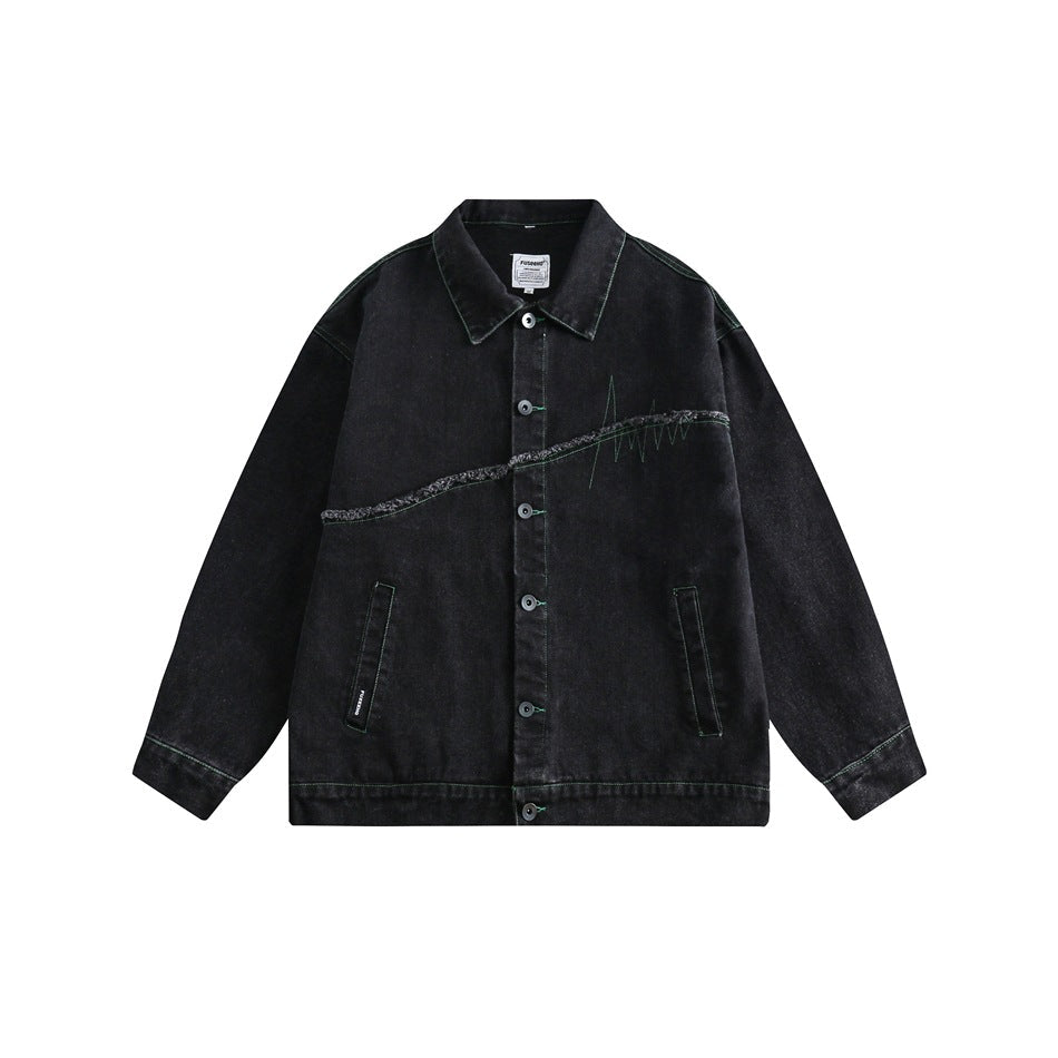 Unisex Jacket Vintage Denim Jacket Loose Denim Jacket