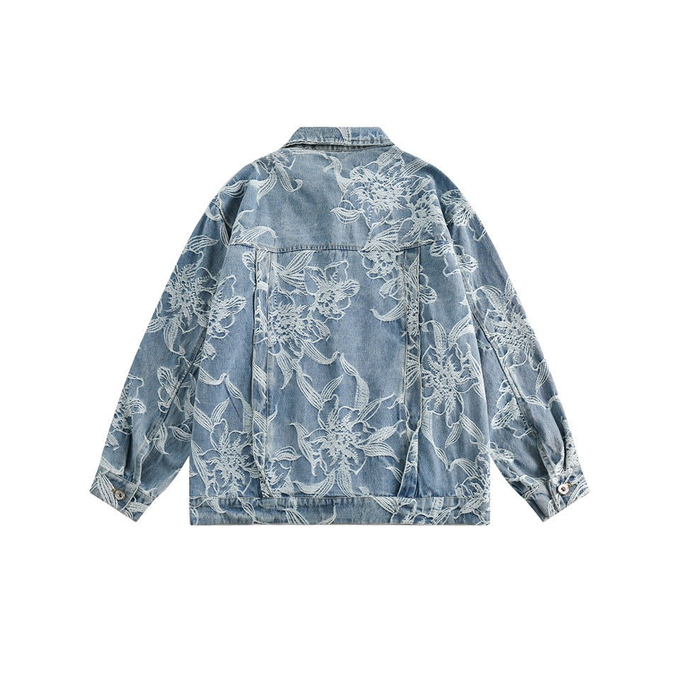 Unisex Jacket Retro Washed Denim Jacket Men's and Women's Denim Jacket