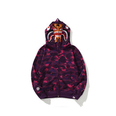 Bathing Ape Hoodie Double Hat Tiger Head Sweater Men's Cardigan