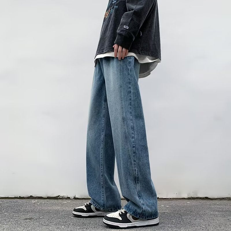 Men Jeans Spring and Autumn Large Straight-Leg Pants Pants