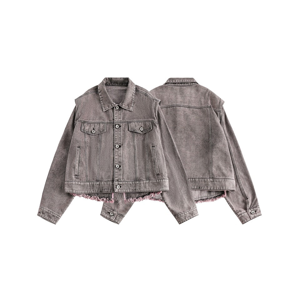 Unisex Jacket Retro Washed Denim Jacket