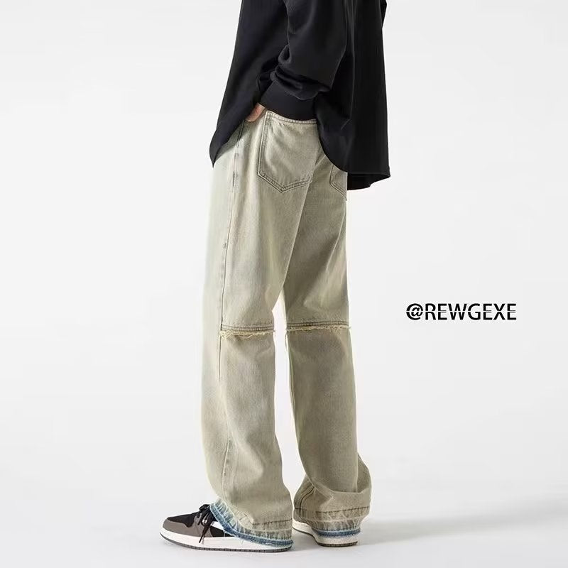 Men Jeans Hiphop Baggy Straight Trousers